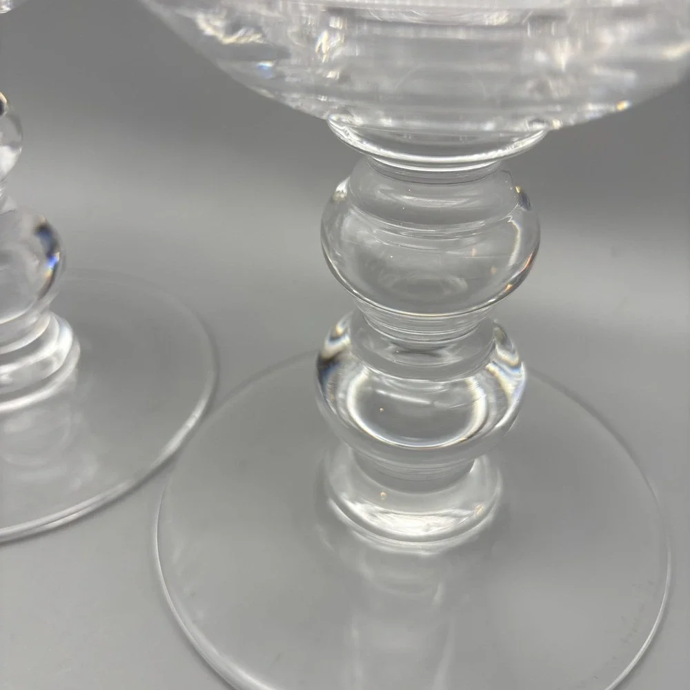 Val‎ St Lambert (2) Crystal Candlestick Holders Signed 7